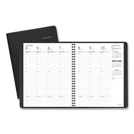 AT-A-GLANCE - Weekly Vertical Column Appointment Book Ruled for Hourly Appointments 8.75 x 7 Black Cover 13 Month Jan 2026 to Jan 2027