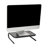 Mind Reader - Monitor Stand, Ventilated Laptop Riser, Desktop Organizer, Office, Metal, 14.5"L x 11.25"W x 4.25"H - Black - Front_Zoom