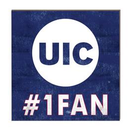 Jardine - UIC Flames 10" x 10" #1 Fan Plaque - Navy