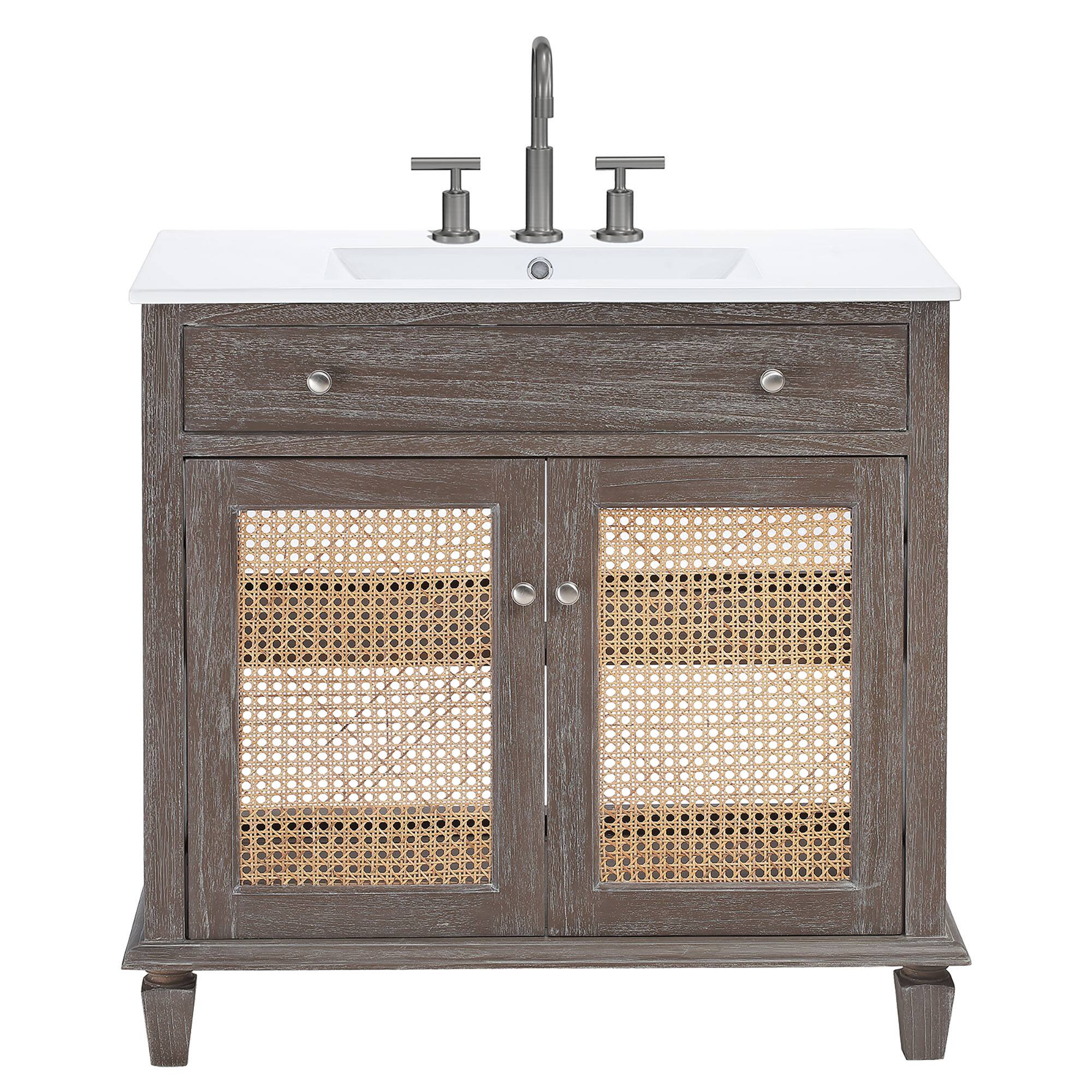 Alt View 3. Modway - Lilo Bathroom Vanity Basin Included - Gray White.