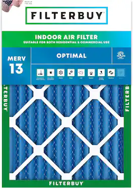 Filterbuy - 21.5x26x2 MERV 13 Smoke & Allergy Defense, Electrostatic Pleated HVAC AC Furnace Air Filters Replacement (1-Pack) - Blue