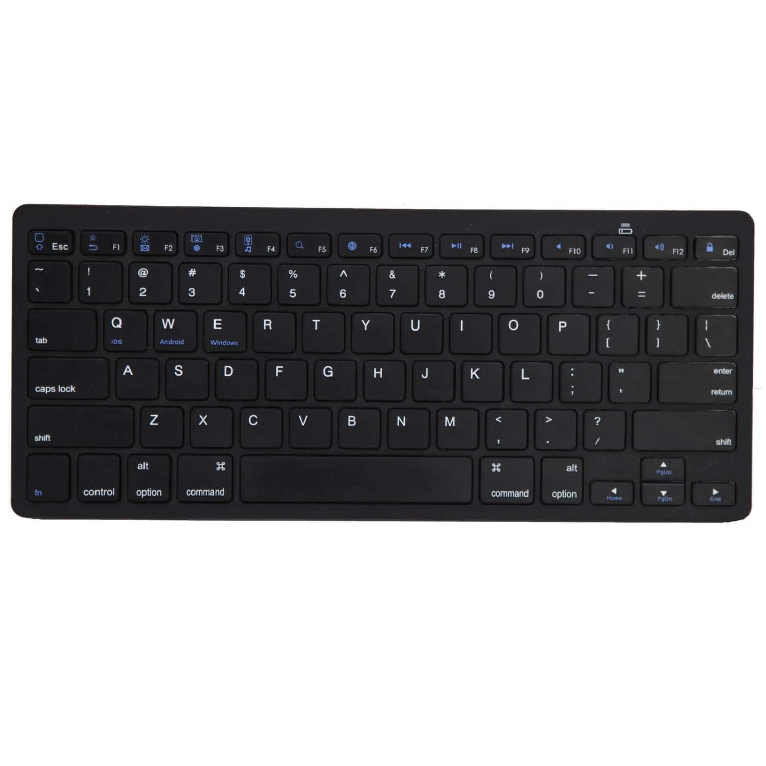 Sanoxy - Slim Wireless BT Keyboard for iOS, Android, Windows - Black