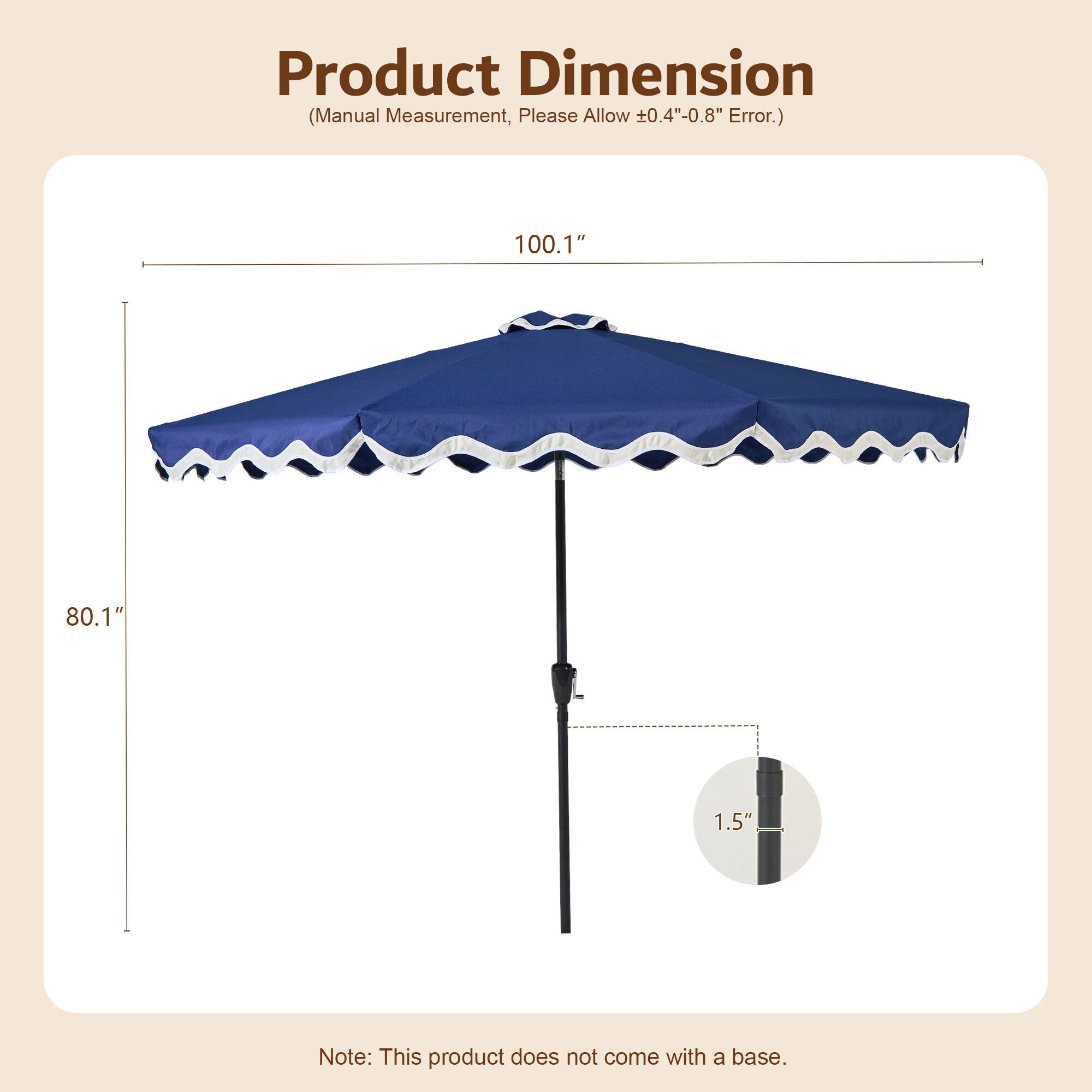 Product Dimension  
(Manual Measurement, Please Allow ±0.4"-0.8" Error.)  

100.1"  
80.1"  
1.5"  

Note: This product does not come with a base.