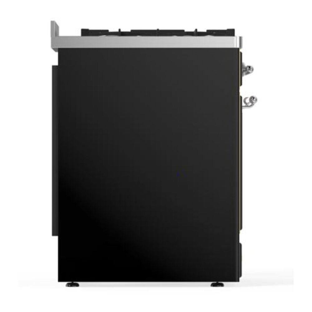 Alt View 6. ILVE - ILVE Majestic II Series  30 in. Dual Fuel Range with 5 Sealed Burners (Natural Gas, Chrome Trim) - Glossy Black.