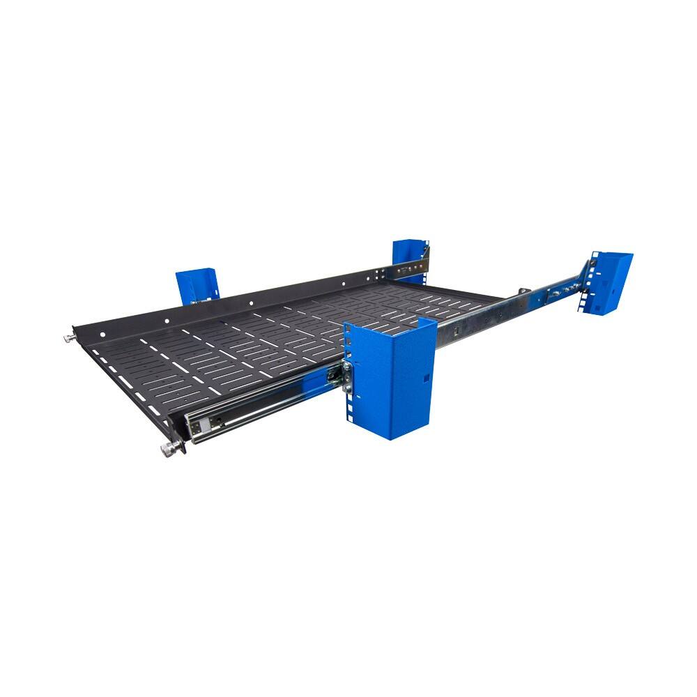 Alt View 10. RackSolutions - RackSolutions 1U Modular Device Testing Sliding Rack Shelf 28in Depth - Black.
