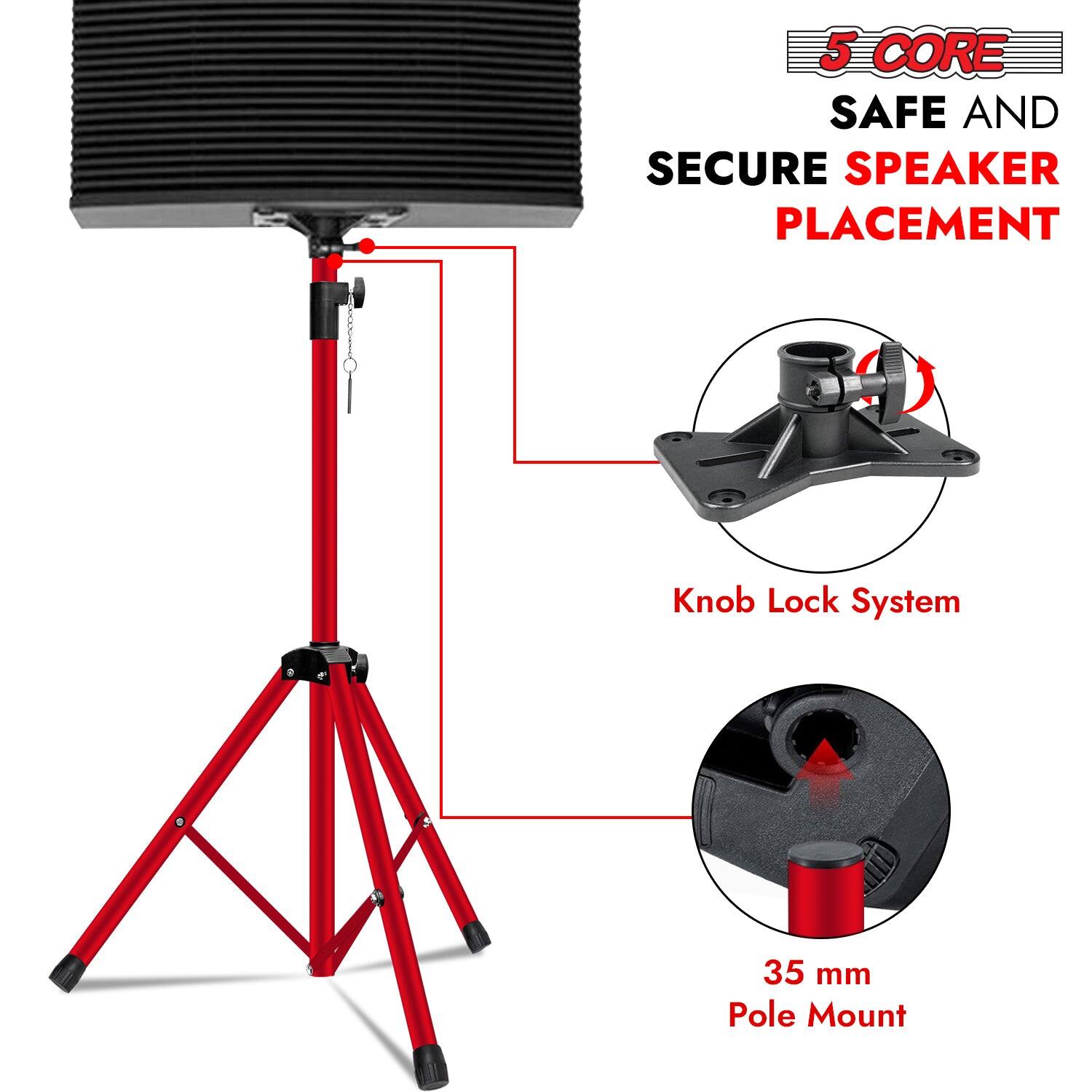 5 CORE SAFE AND SECURE SPEAKER PLACEMENT
Knob Lock System
35 mm Pole Mount