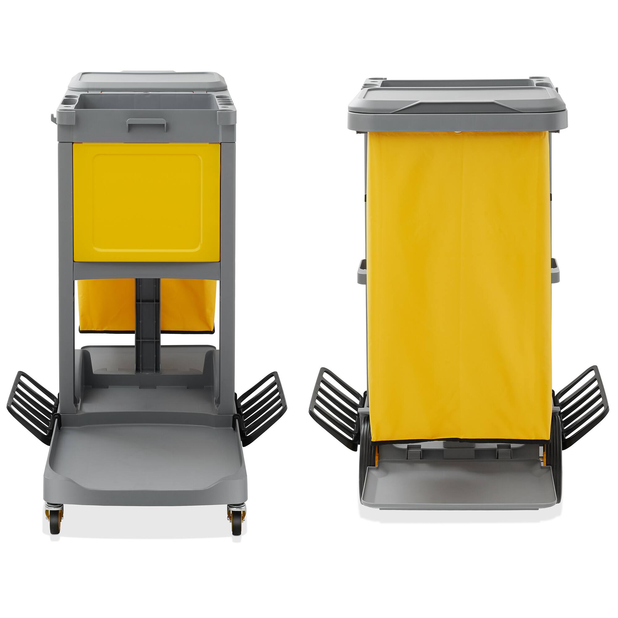 Alt View 1. Dryser - Commercial Janitorial Cleaning Cart with Key-Locking Cabinet - Gray.
