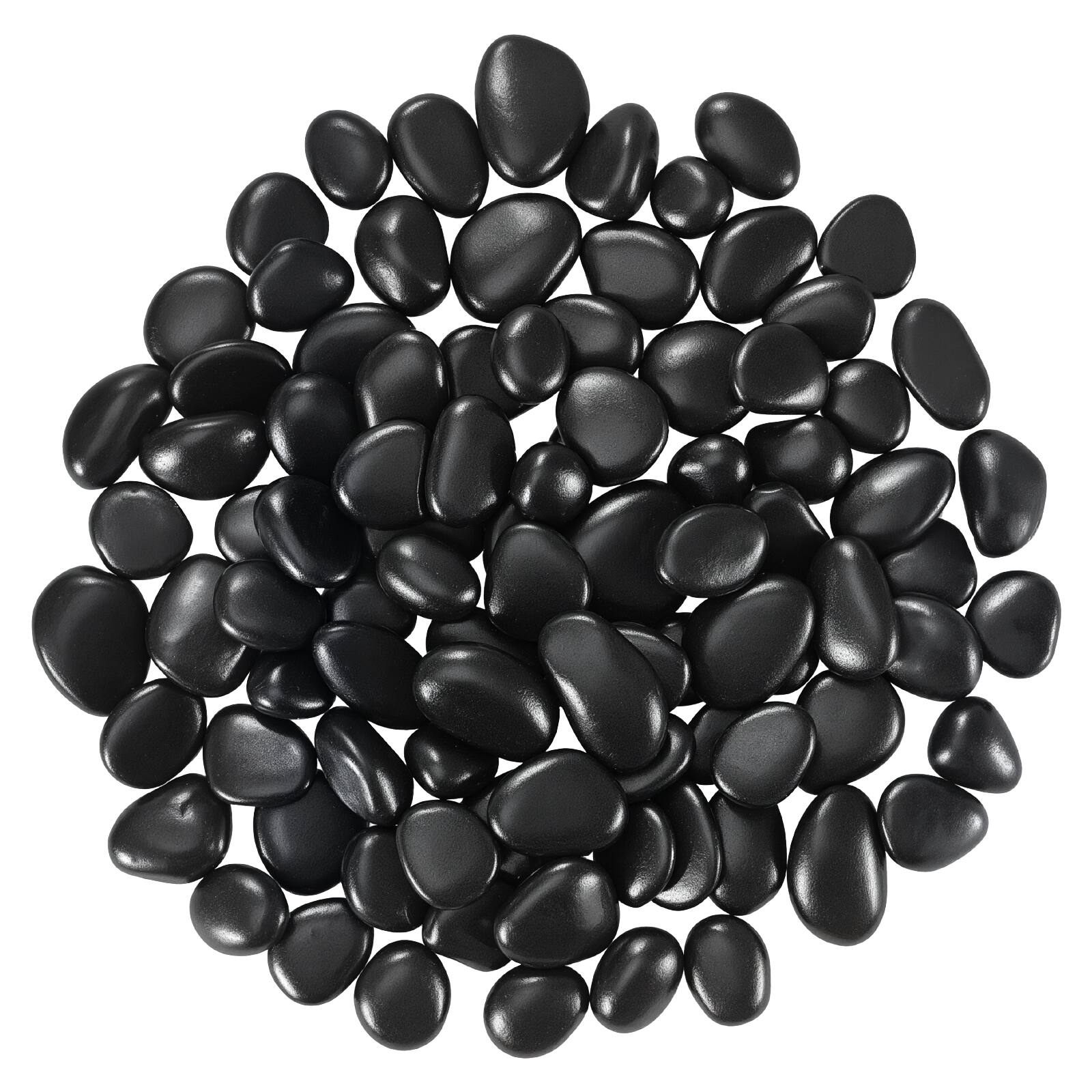 Alt View 5. VEVOR - Black River Rocks, 1-2 inch 15 lbs, Smooth & Polished Natural Pebble Stones, Decorative Garden Landscaping Stones - Black.