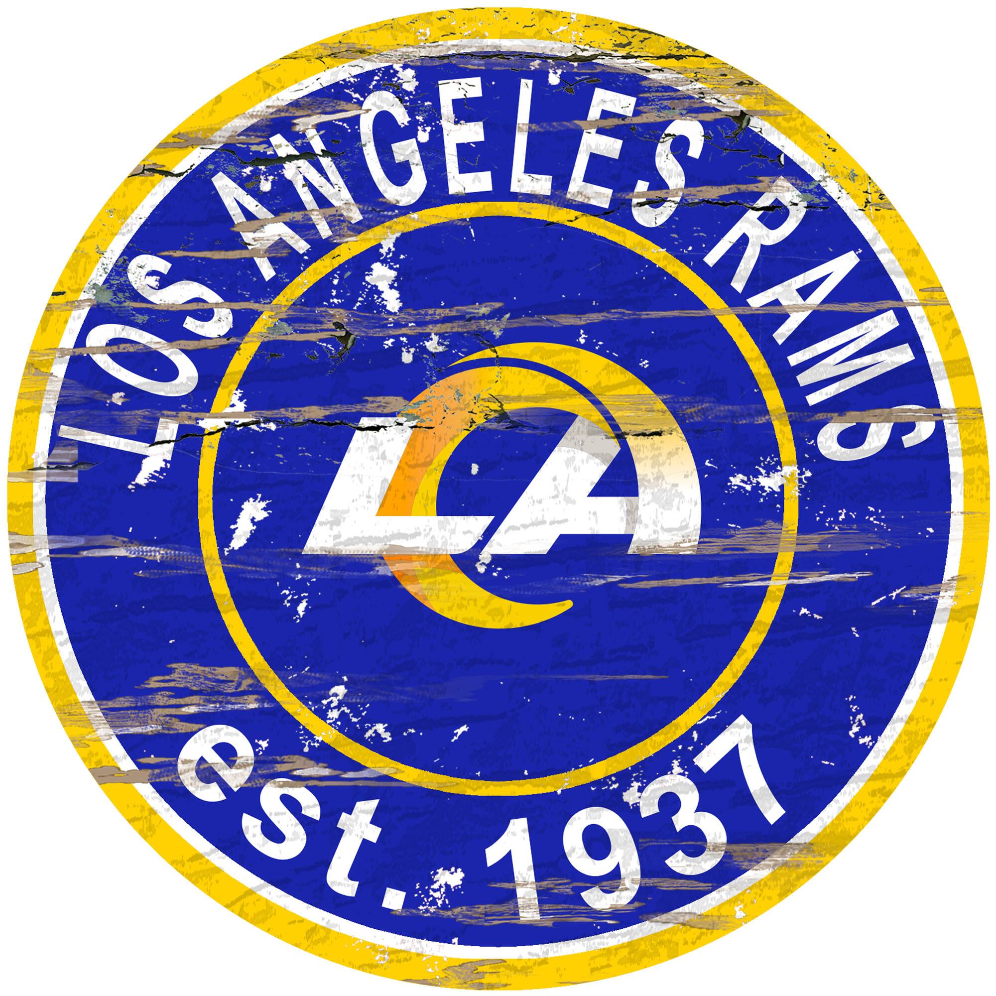 Los Angeles Rams 23.5" Distressed Round Sign