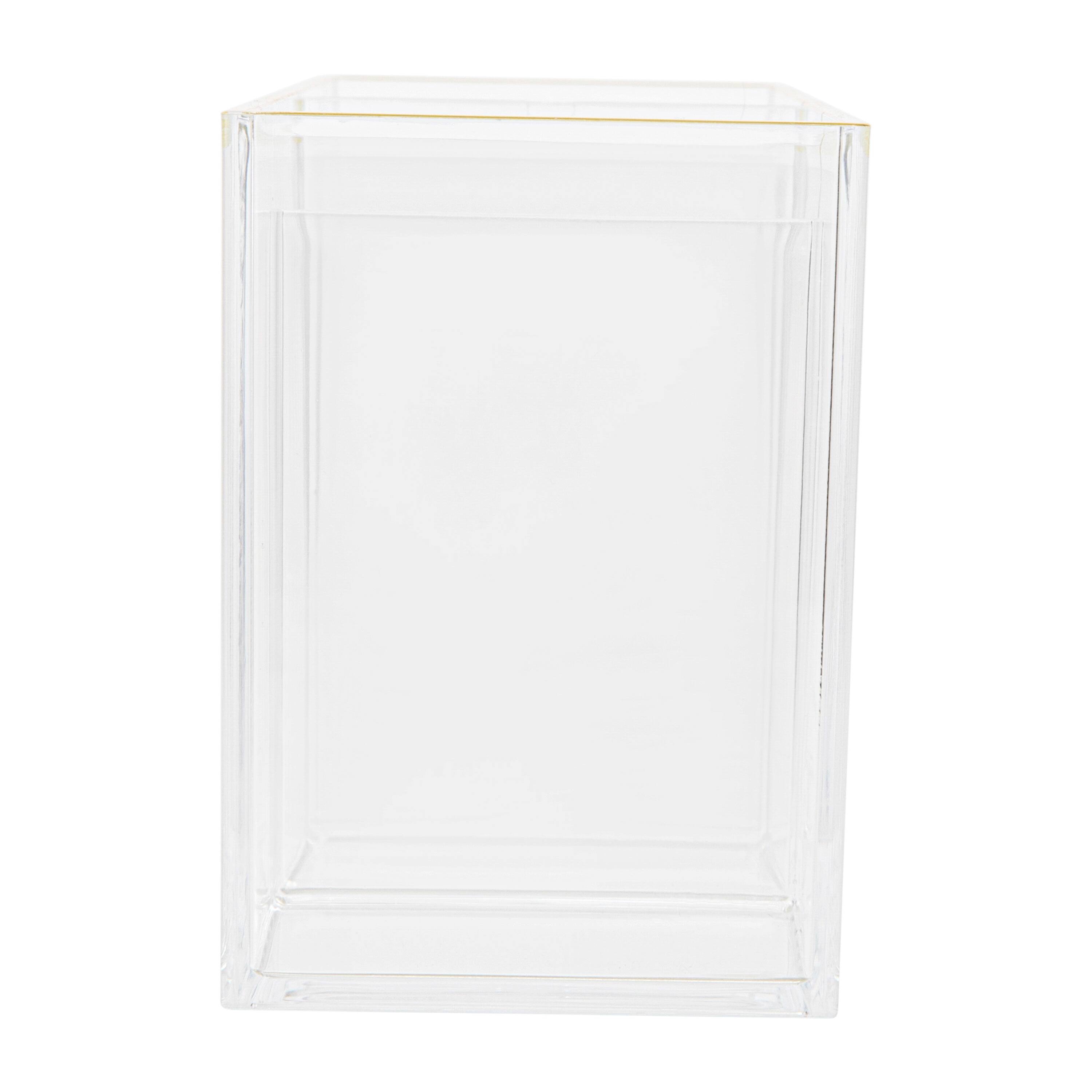 Alt View 17. Martha Stewart - Kerry Plastic 4 Compartment Desktop Pen Holder and Organizer with Gold Trim - Clear/Gold Trim.