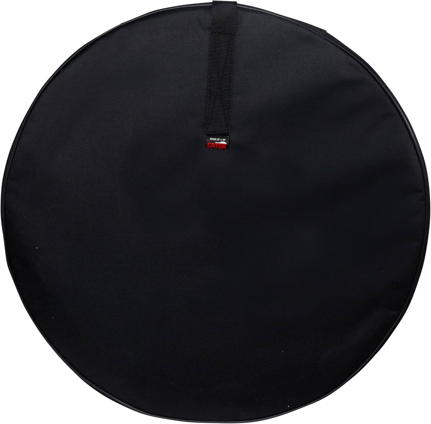 Back. Gator - Standard Series Padded Bass Drum Bag for 22" x 16" Drums, 600D Nylon Construction with 10mm Padding.