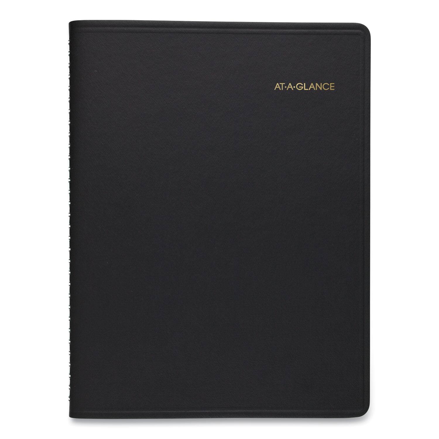 Left. AT-A-GLANCE - Weekly Appointment Book 11 x 8.25 Black Cover 14 Month July 2025 to Aug 2026.