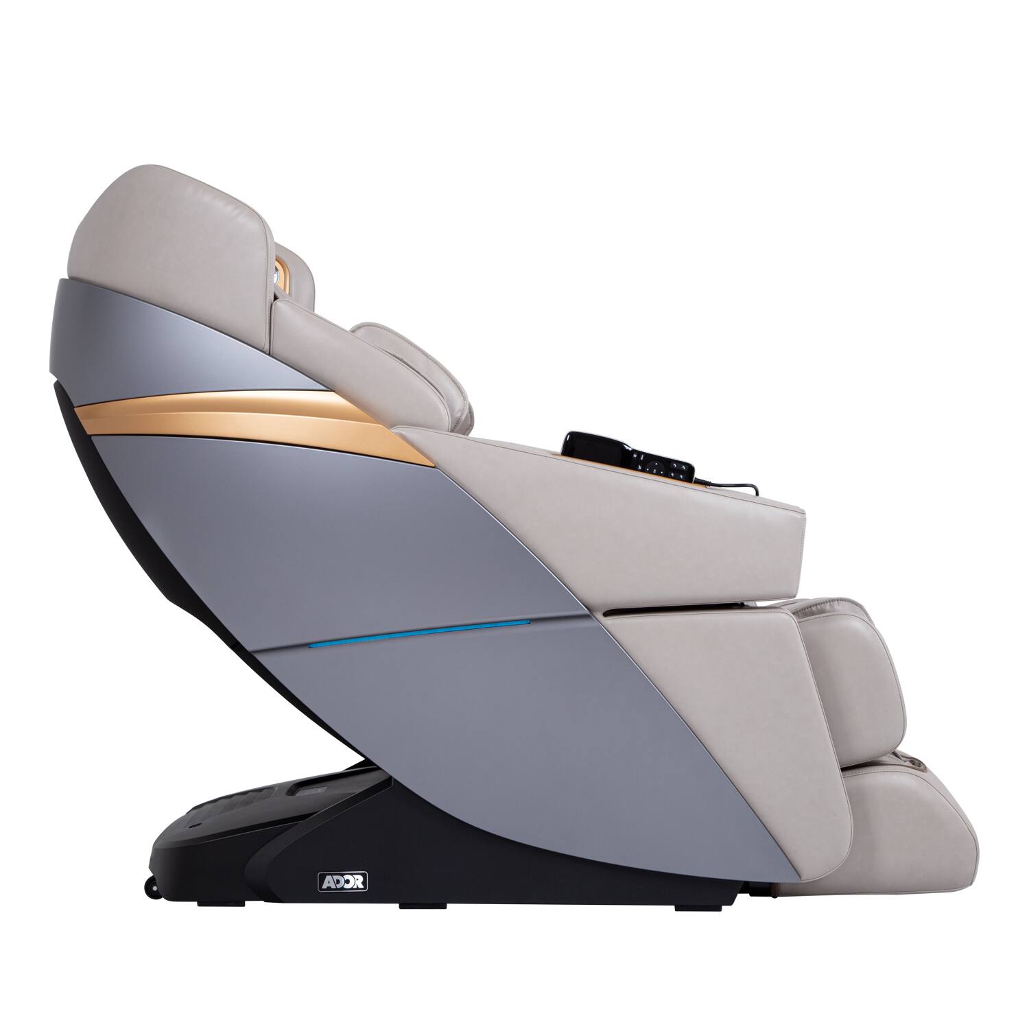 Left. Osaki - Ador - Allure 3D Zero Gravity Massage Chair With Calf Rollers - Taupe.