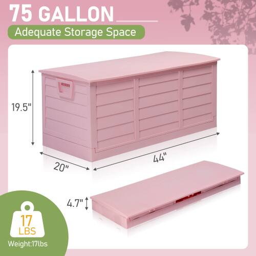 75 GALLON  
Adequate Storage Space  

19.5"  
20"  
44"  
4.7"  

Weight: 17 lbs
