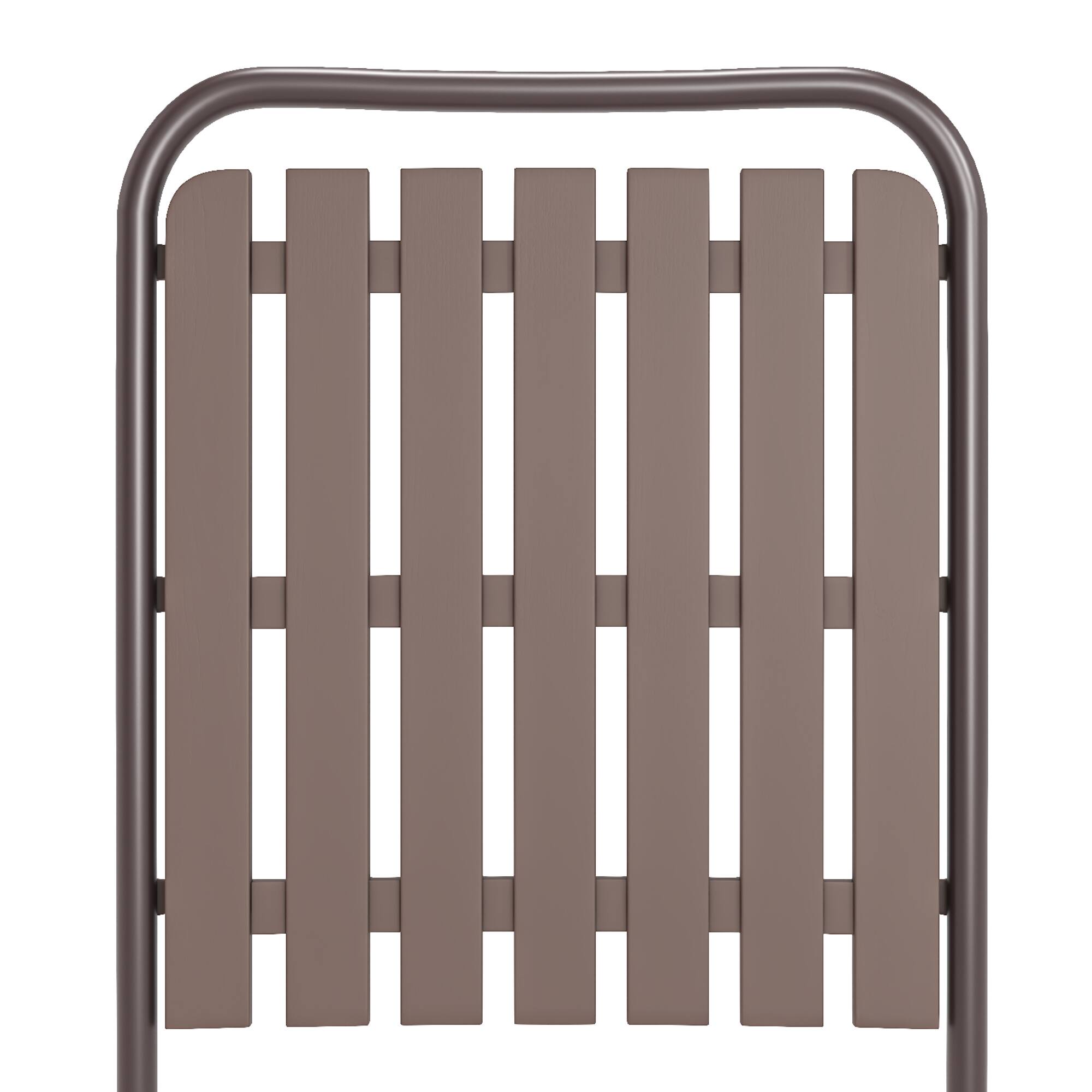 Alt View 2. Mondawe - 2-Piece Folding Chair with Metal Frame and WPC slats - Antique brown.