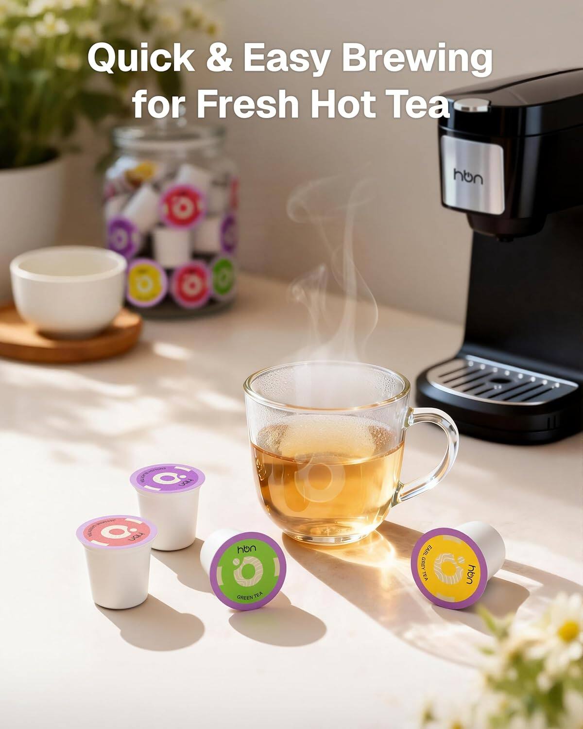 Quick & Easy Brewing for Fresh Hot Tea  
hon  
GREEN TEA  
GWEY TEA  
hon