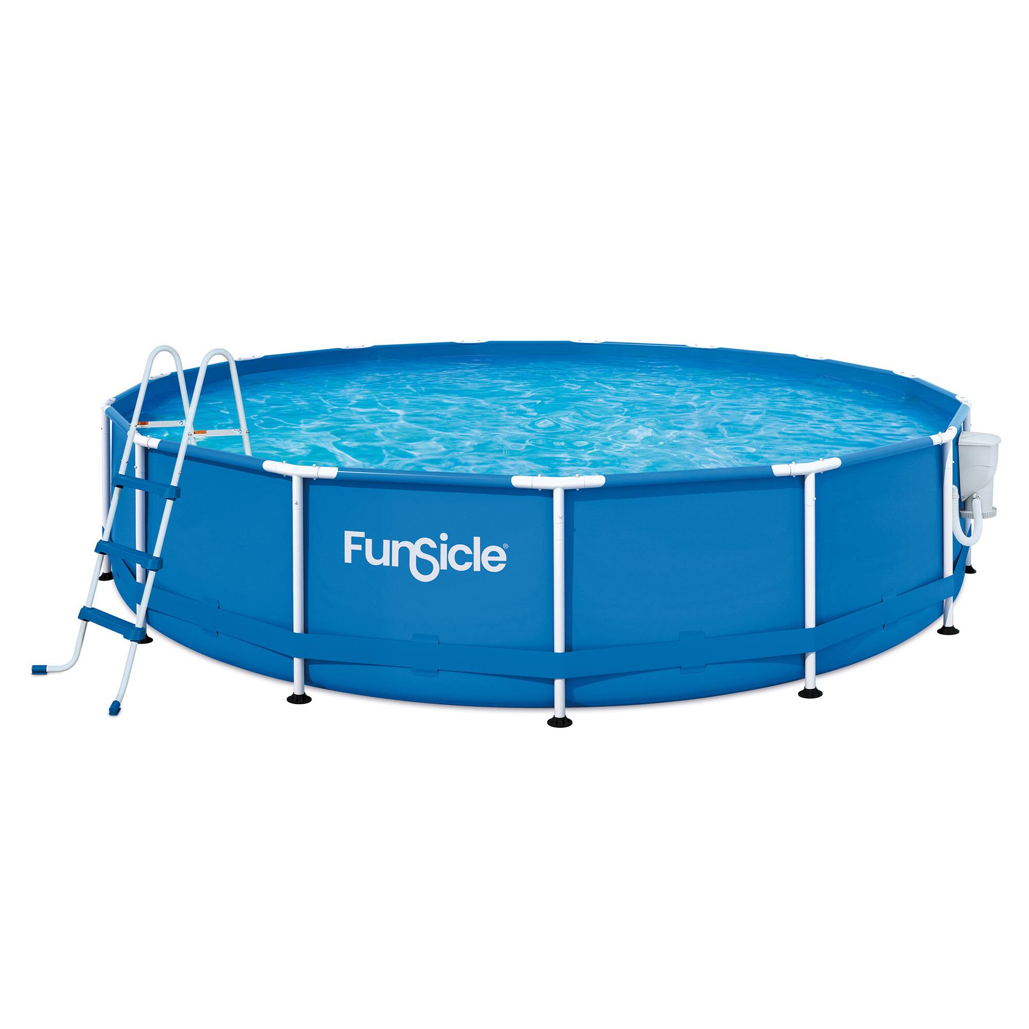 Alt View 8. Funsicle - Funsicle 15' x 36" Outdoor Activity Round Frame Above Ground Swimming Pool Set - Blue.