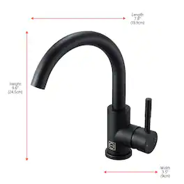 Elegant Kitchen and Bath - Louis Single Hole Single Handle Bathroom Faucet - Matte Black