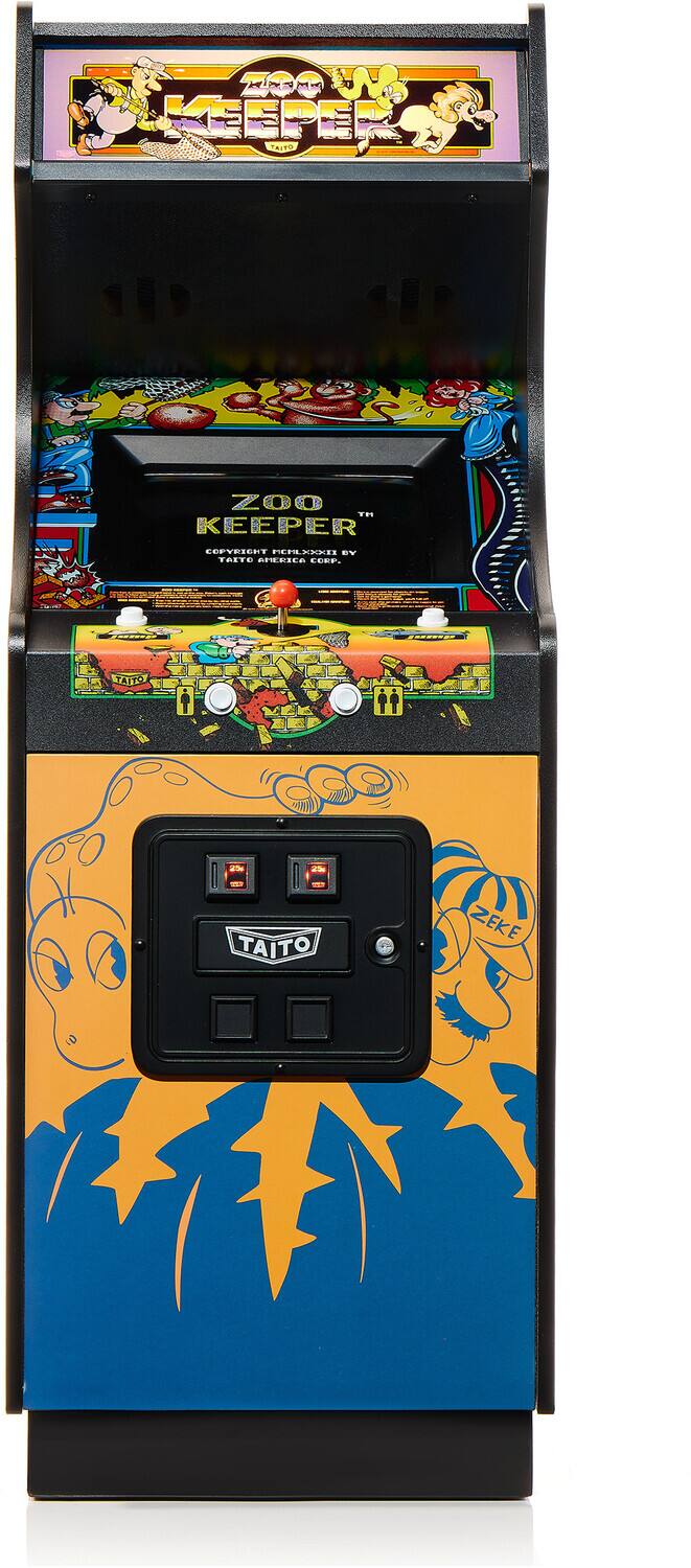 Sure, here is the corrected and grouped text from the image:

**Top Section:**
- ZOO W
- KEEPER
- TAITO

**Middle Section:**
- ZOO
- KEEPER™
- EVERYBODY FEEDER BY
- TAITO

**Bottom Section:**
- TAITO
- ZKKF