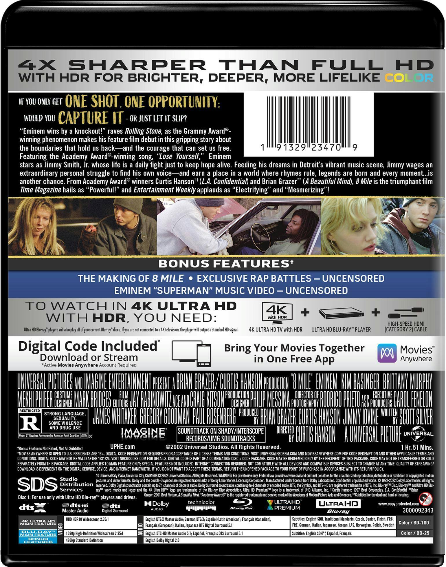 Back. 8 Mile   - 4K Blu-Ray.