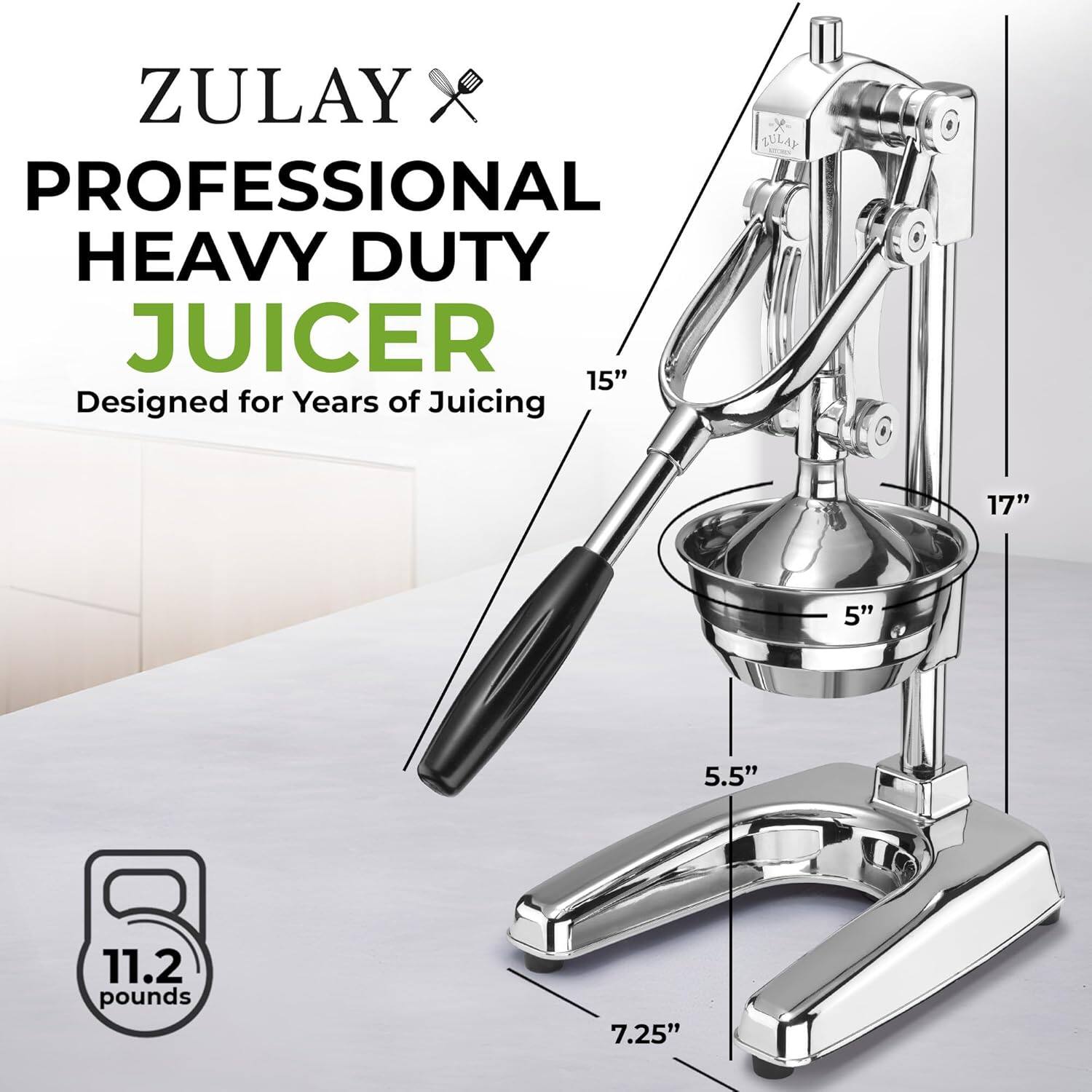 Zulay Kitchen Professional Citrus Juicer Heavy Duty Manual Orange ...