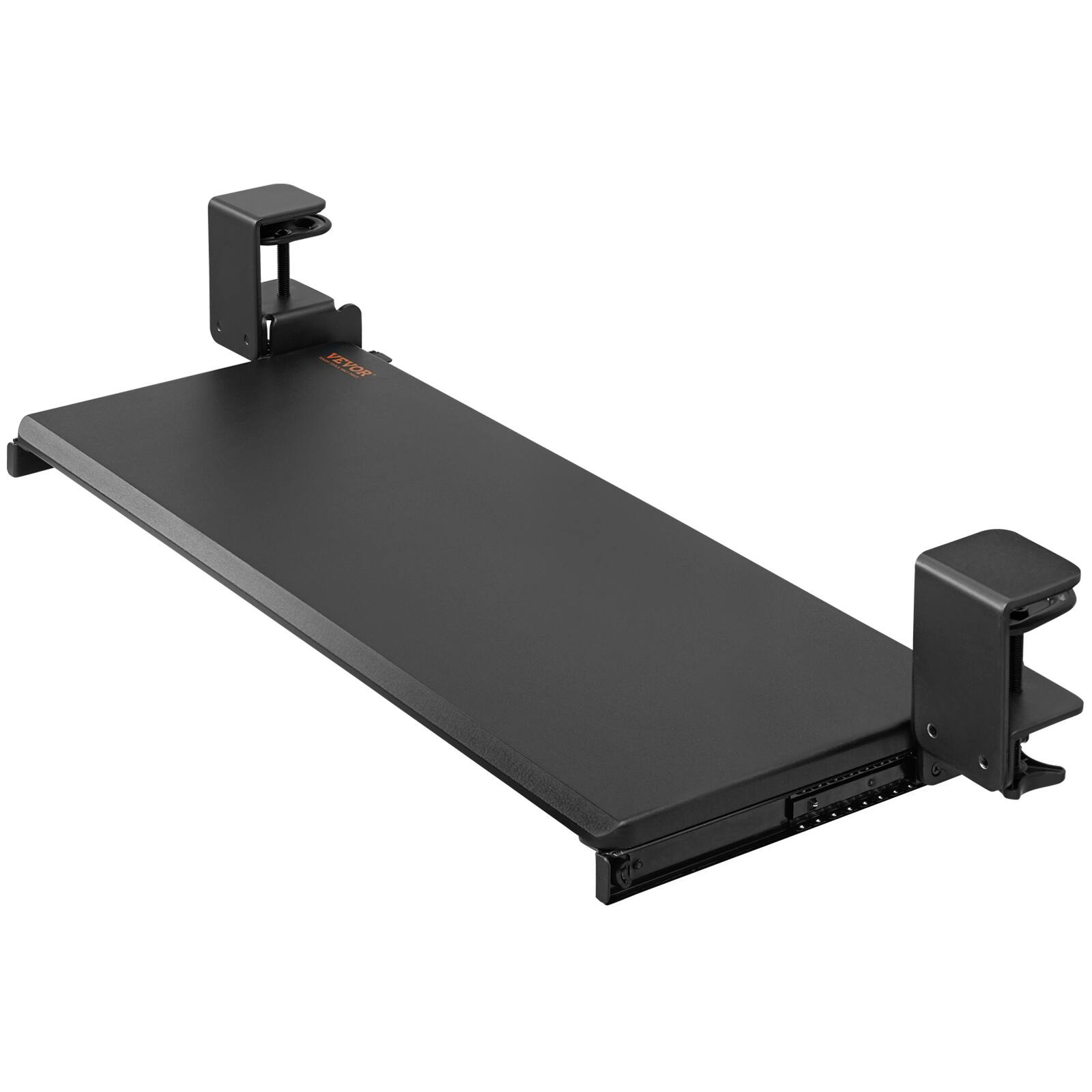 Alt View 5. VEVOR - Clamping table tray keyboard, Desk Keyboard Tray Slide out with Sturdy No-drill C Clamp Mount - Black.