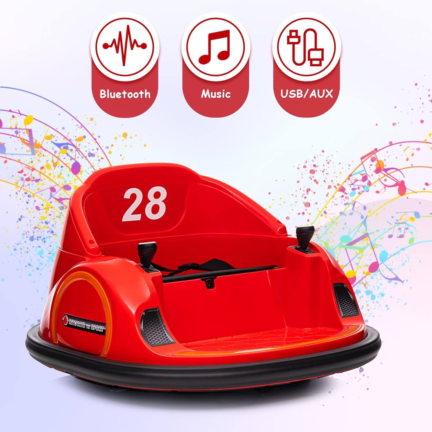 Jojoka 12V Kids Electric Bumper Car, 360° Spinning Ride On Toy with ...
