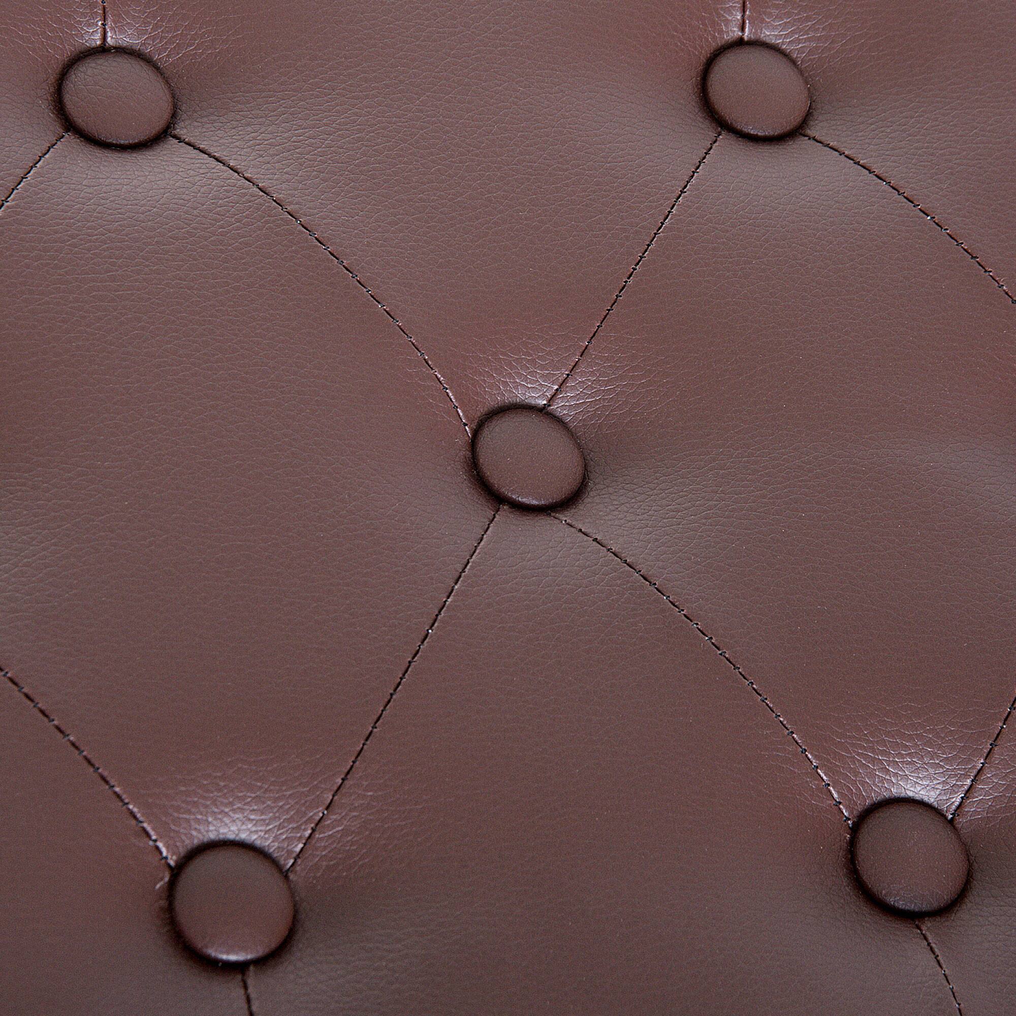 Alt View 7. Homcom - Piano Bench, Duet Piano Chair with Faux Leather Padded Cushion and Wooden Frame, Button Tufted Keyboard Bench - Chestnut Brown.