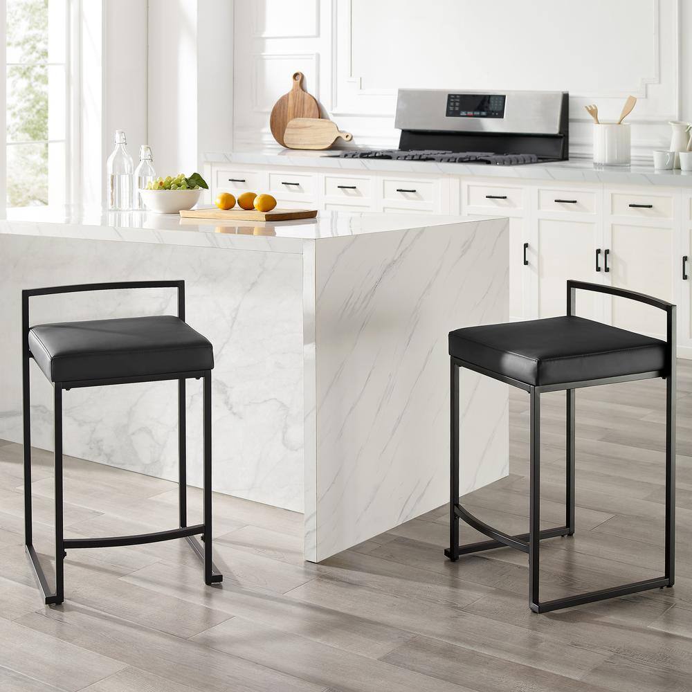 Alt View 1. Crosley Furniture - Harlowe 2-Piece Counter Height Bar Stool Set - 2 Stools - Black.