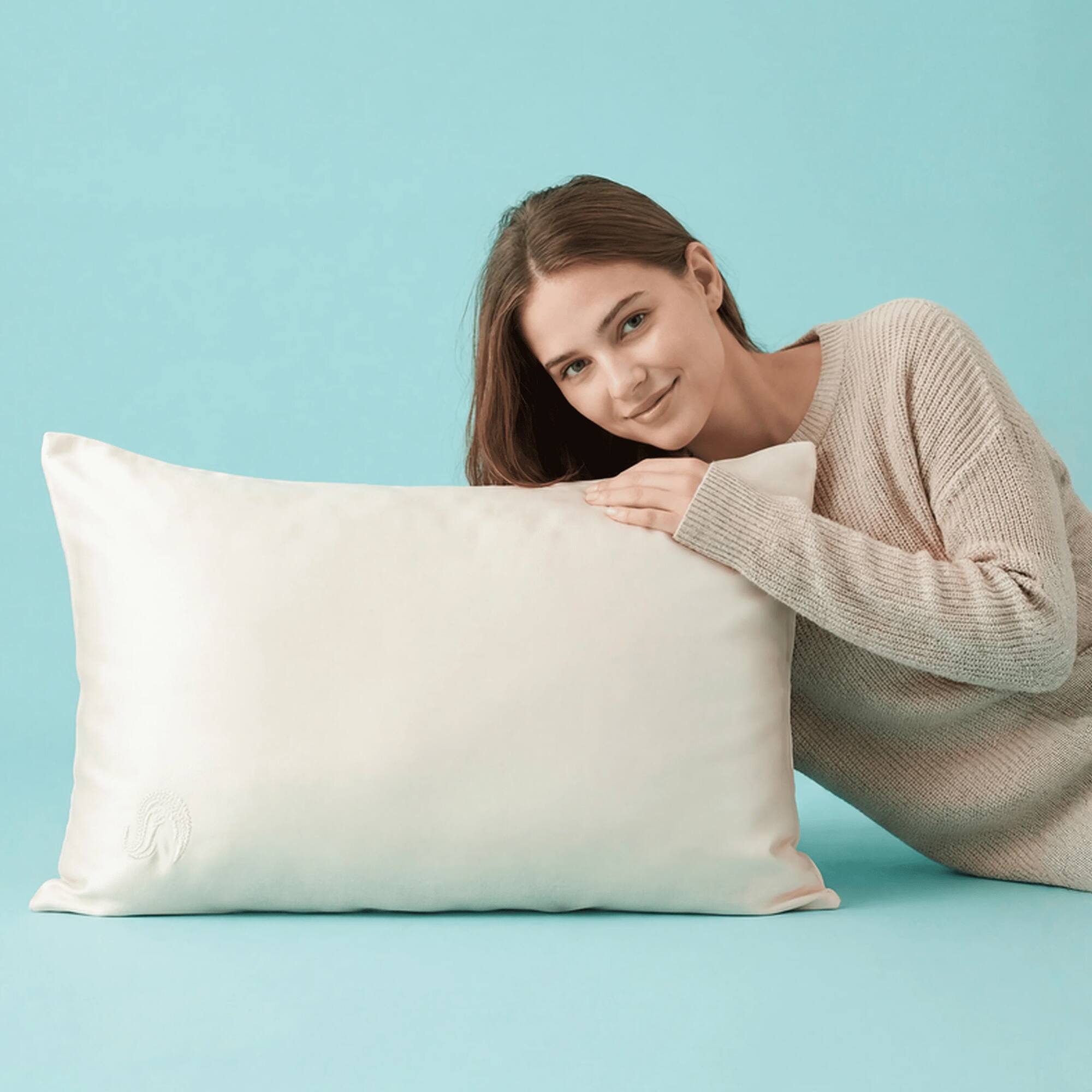 Alt View 4. Sleepgram - Sleepgram Regular King Size Breathable Cooling Grade 6A Silk Pillowcase, White - White.