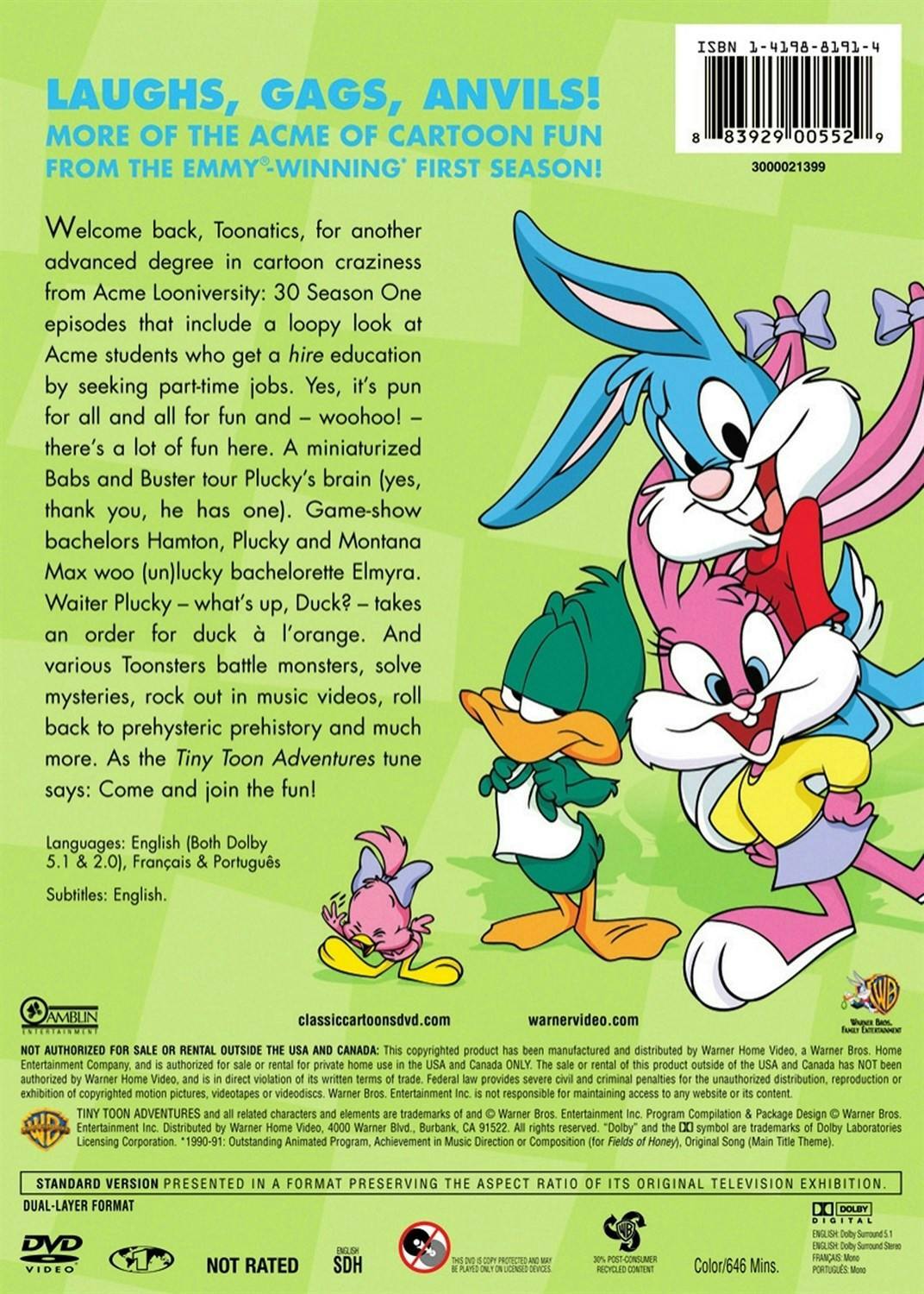 Back. Steven Spielberg Presents: Tiny Toon Adventures: Season one [DVD].