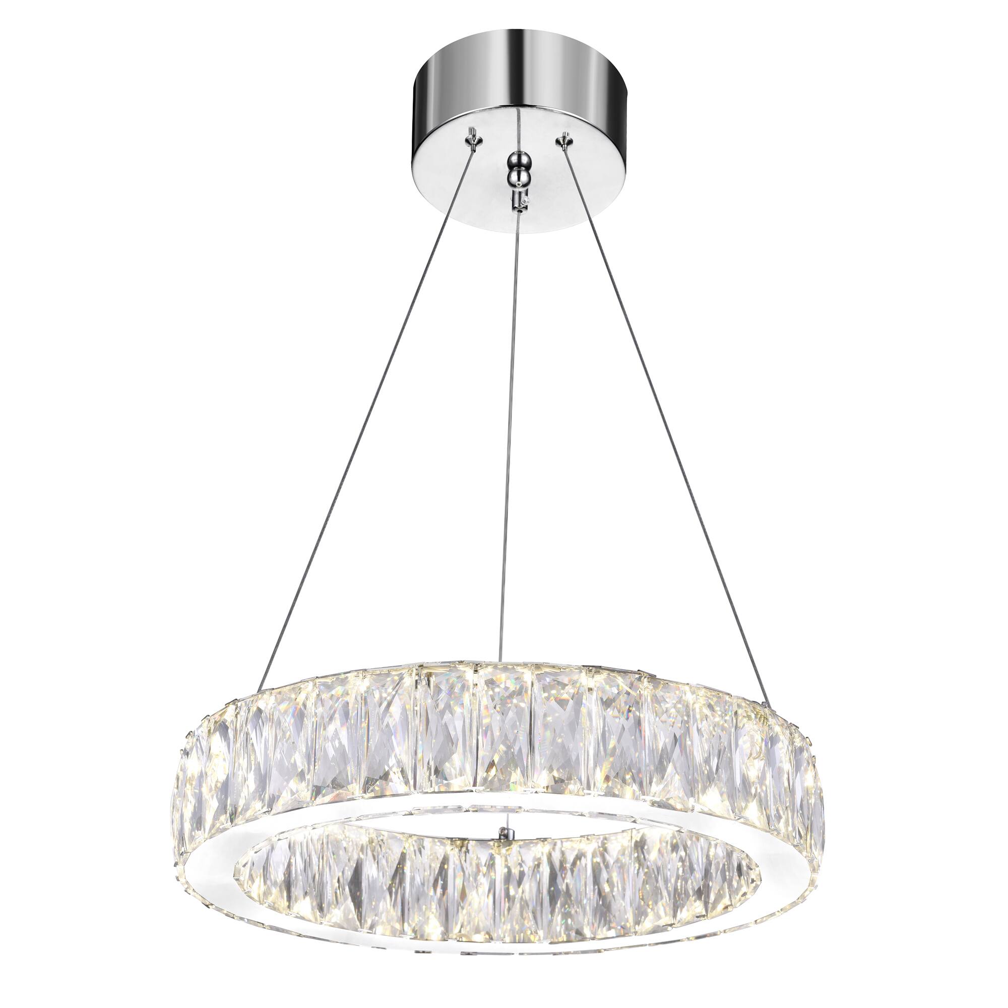 Back. CWI Lighting - Juno LED Chandelier With Chrome Finish - Chrome.