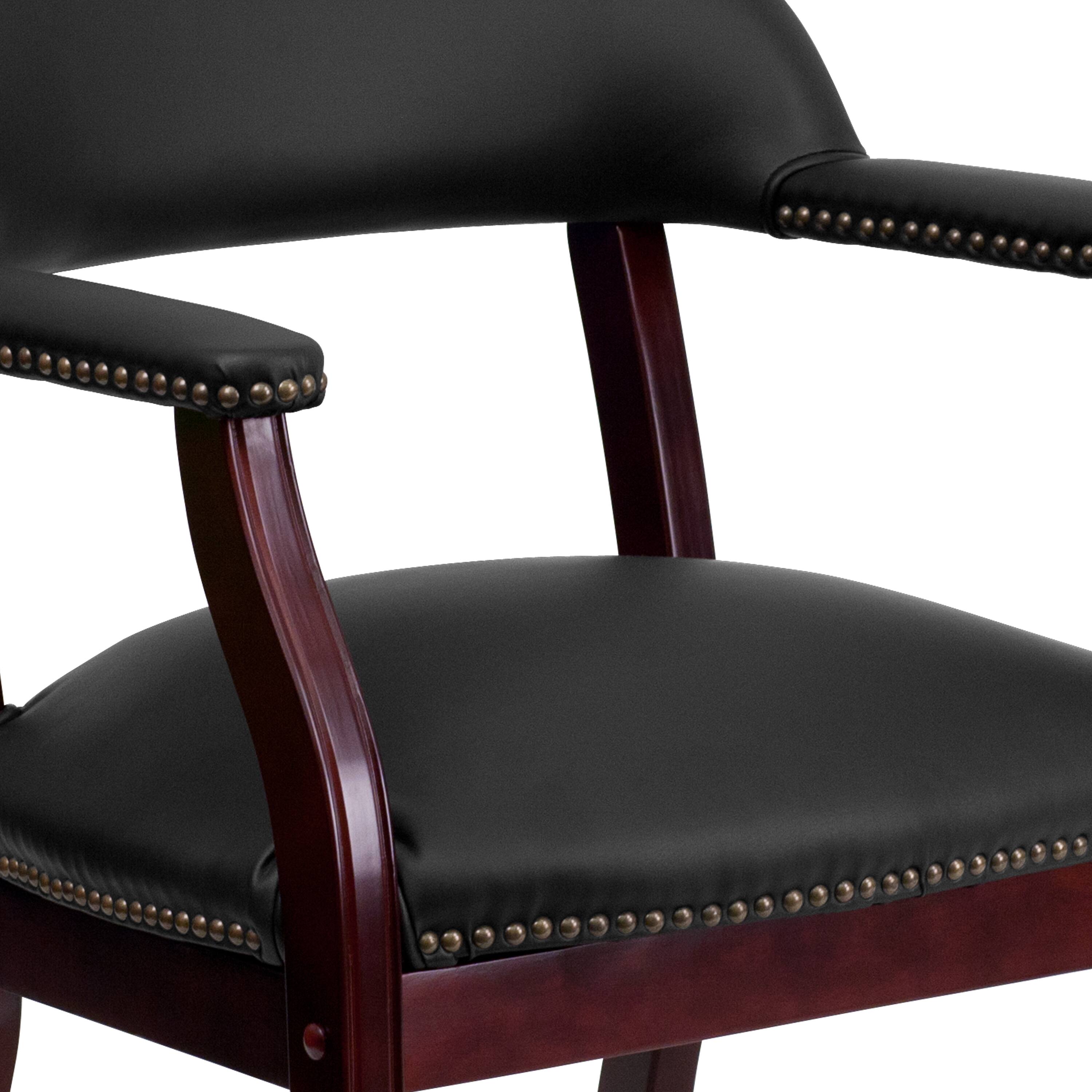 Alt View 8. Emma + Oliver - Conference Chair with Accent Nail Trim - Black LeatherSoft.
