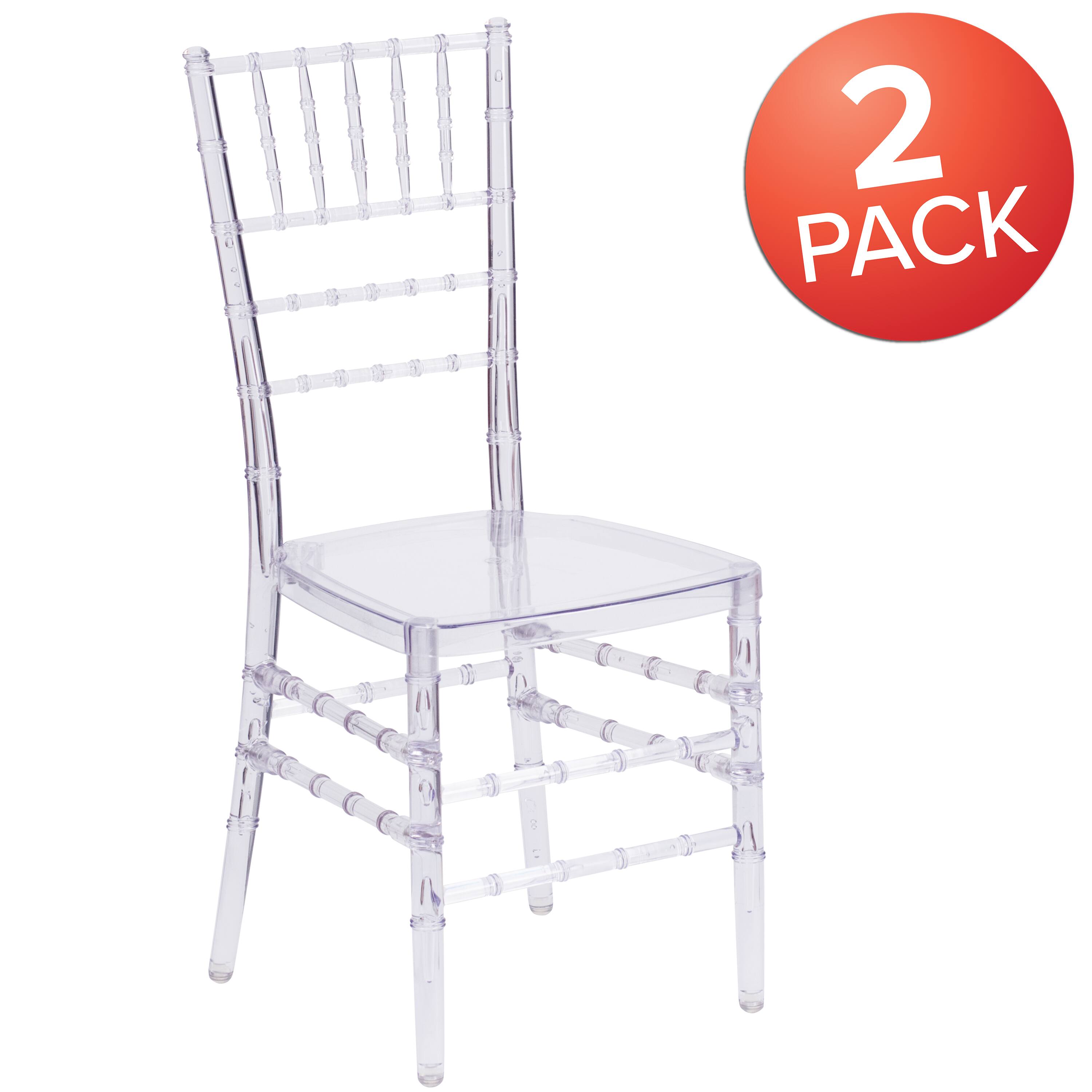 Alt View 1. Emma + Oliver - 2 Pack Stacking Ghost Chair - Crystal Ice.
