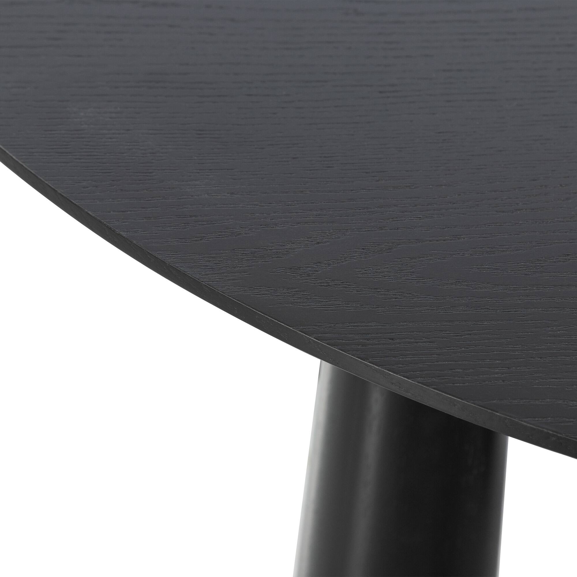 Alt View 4. PexFix - Solid Wood Oval Dining Table | Modern Minimalist for 6, 67-Inch Kitchen Table with 4 Legs - Black.