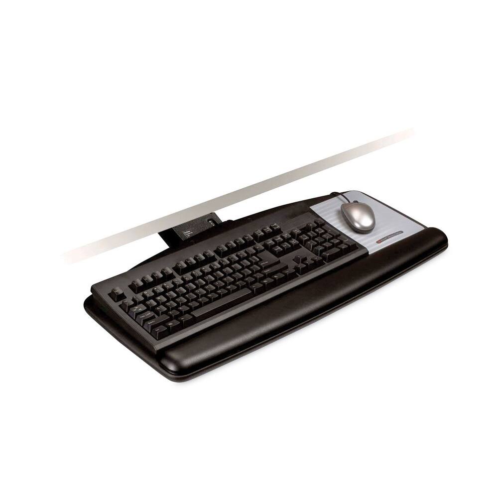 Front. 3M - 3M AKT170LE Adjustable Keyboard Tray with Standard Platform - Black.