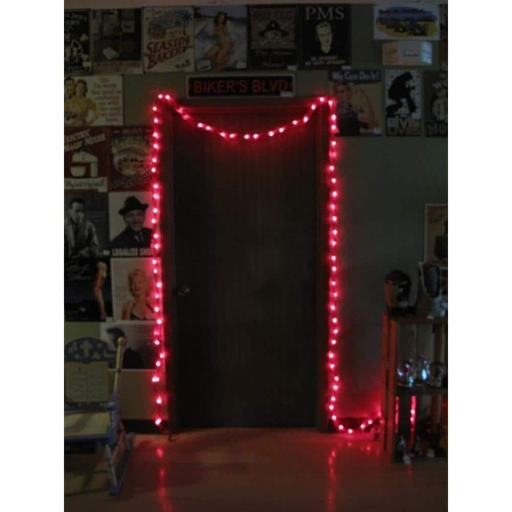 BreeBe - 25ft Spun Tube Light String 1 Lights - Red