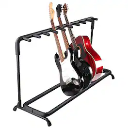 5 CORE - Multi Guitar Rack Stand Floor 9 Slot Adjustable Flying V Guitars Holder - Black