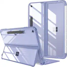 Fintie - Hard Case for Microsoft Surface Pro 12" 1st Edition (2025 Release) Shockproof Folio Rugged Cover with Clear Back Shell - Violet