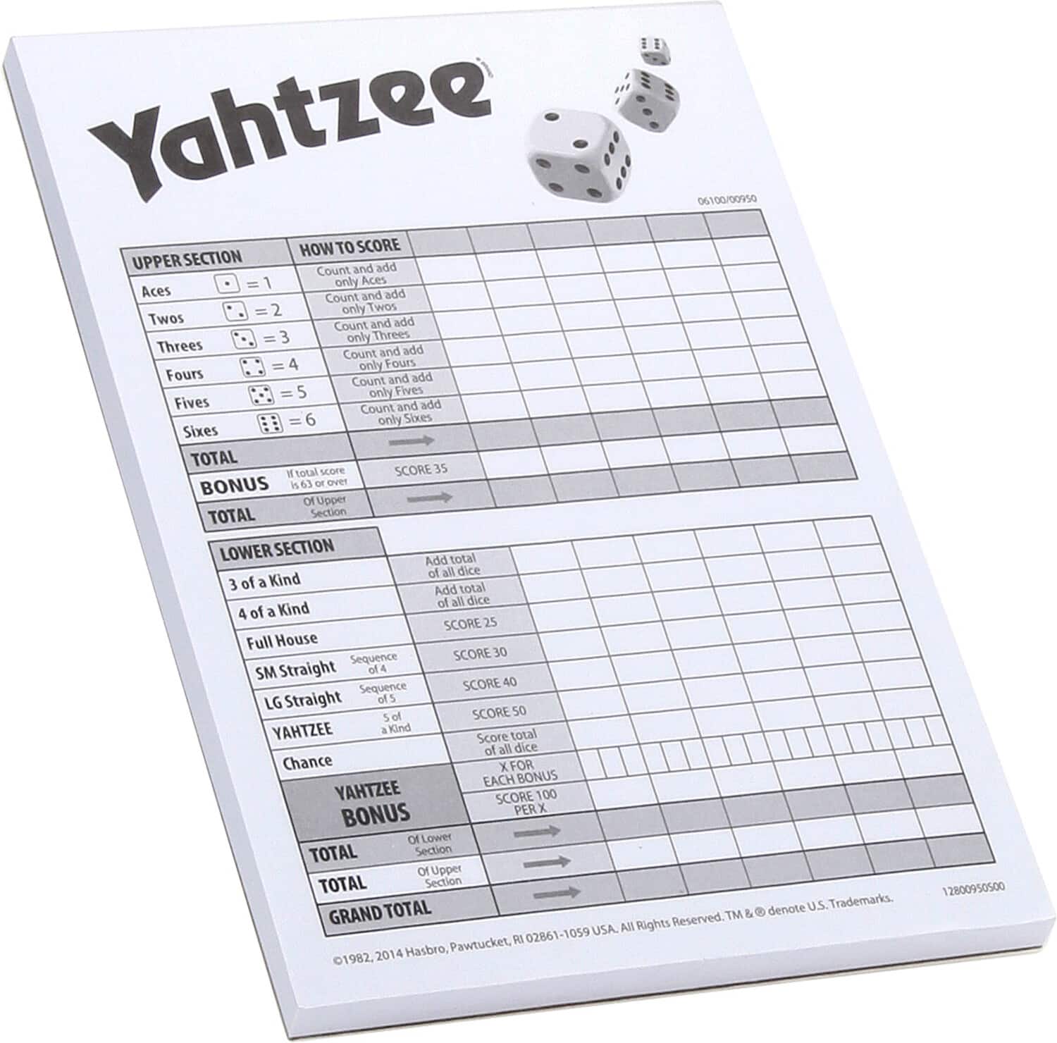 Hasbro - Gaming - Yahtzee Score Pad - GAMES (MISC) - Multicolor