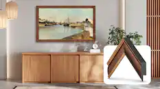 Front. Deco TV Frames - 55" Slim Bezel for Samsung The Frame TV - Industrial Copper.