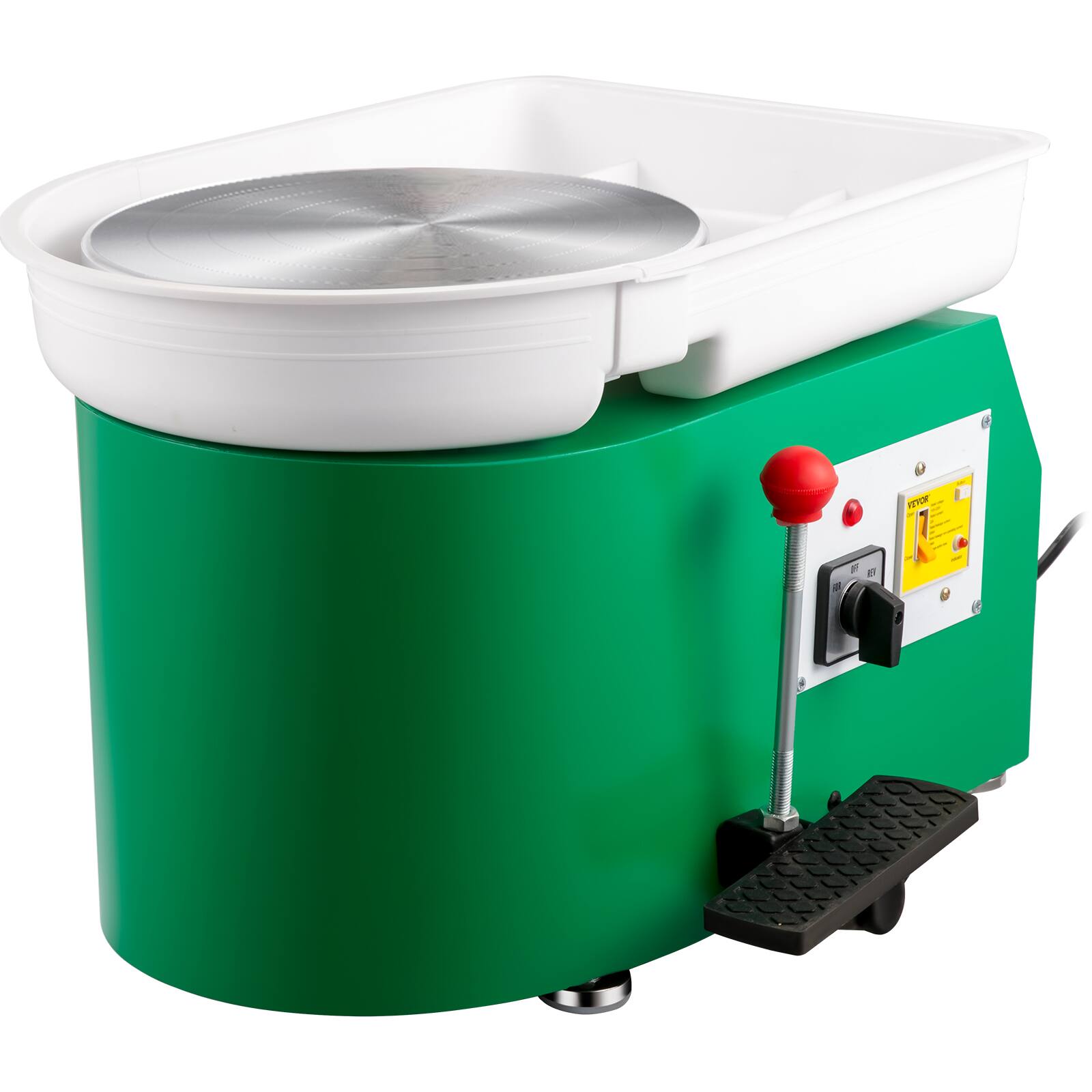 Alt View 5. VEVOR - Pottery Wheel 28cm Pottery Forming Machine 350W Electric Pottery Wheel with Adjustable Feet Lever Pedal DIY Clay Tool - Green.