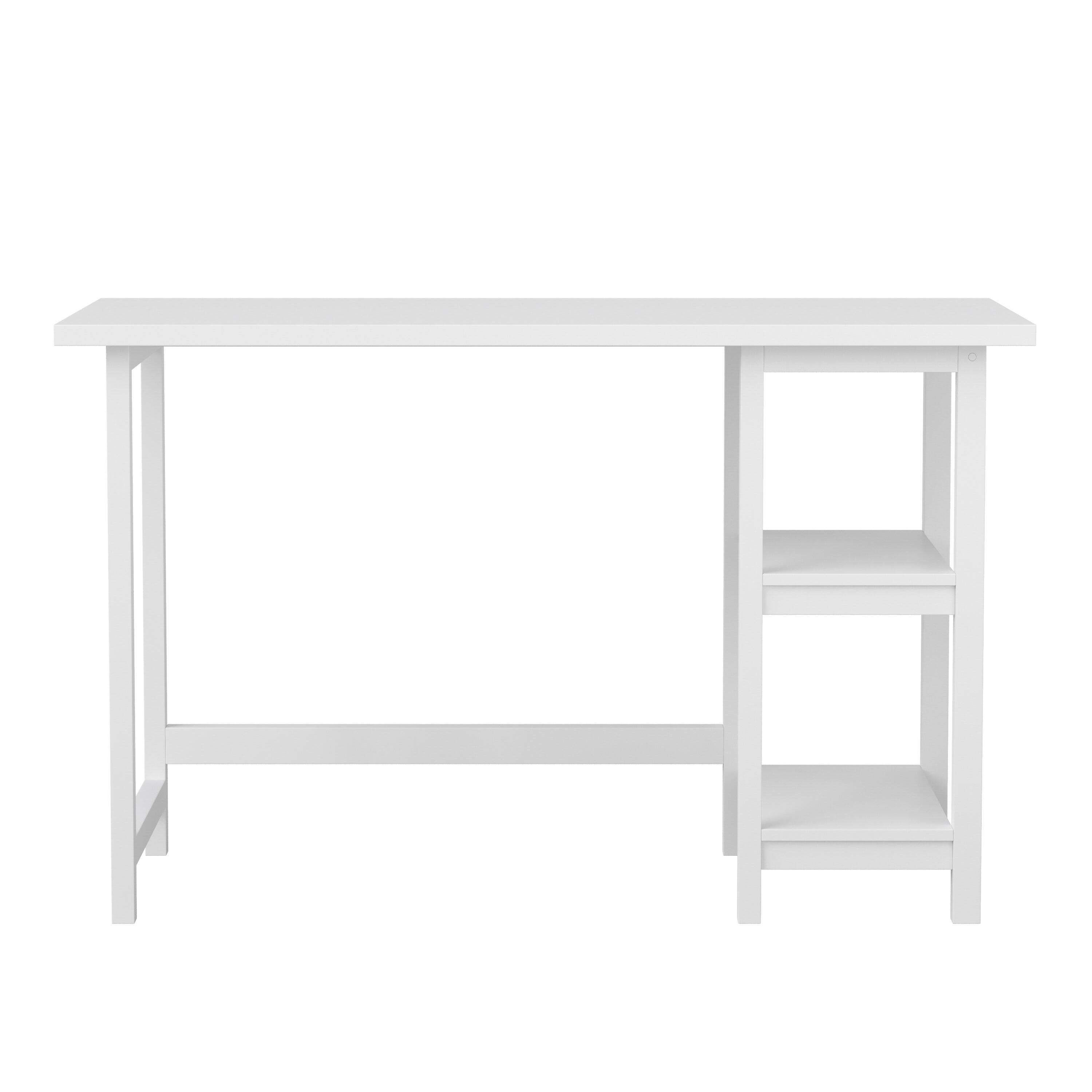 Alt View 20. Martha Stewart - Beckett Modern Trestle Desk with Open Side Shelving - White Wood Grain.