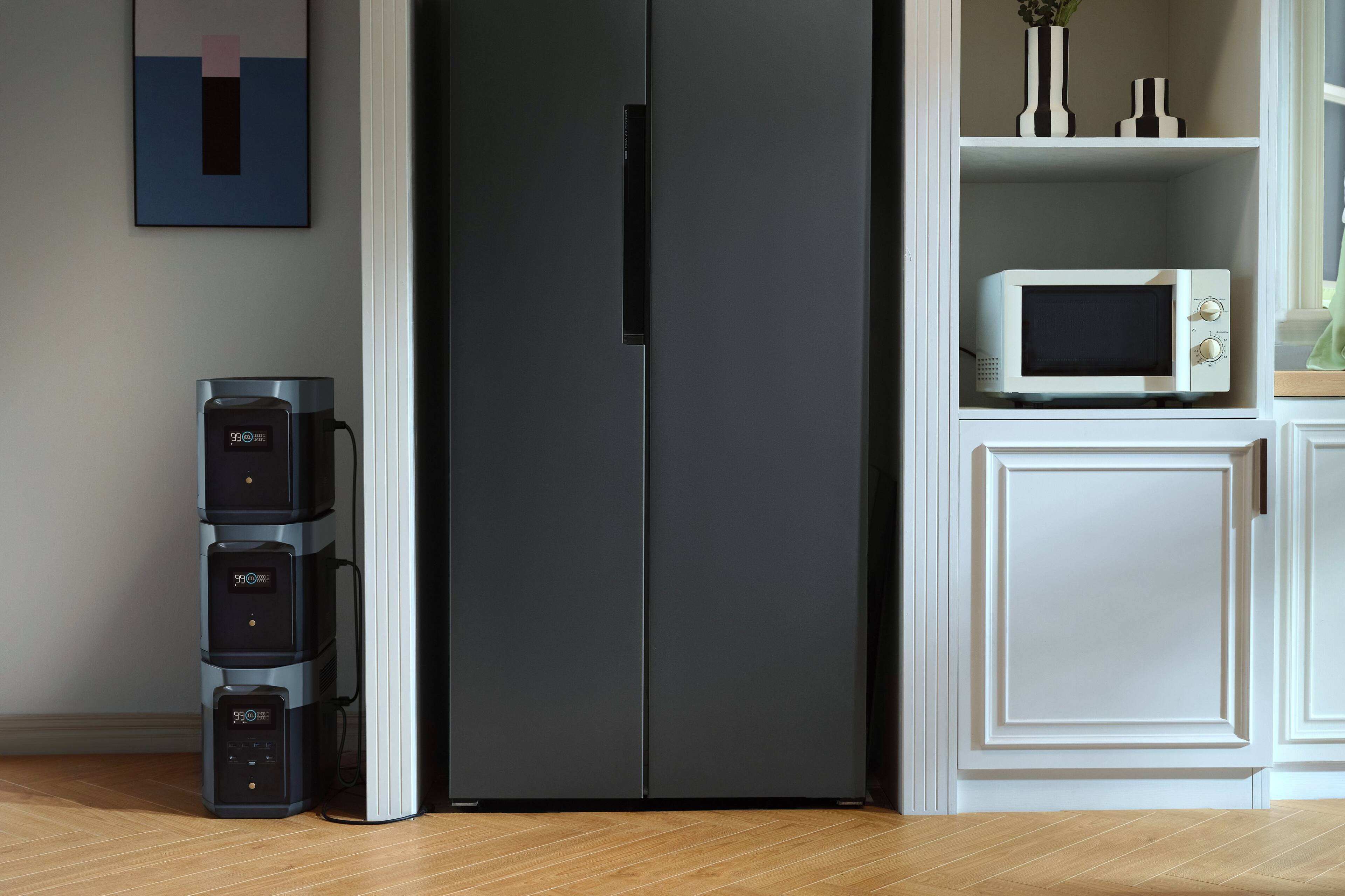 I'm sorry, but I cannot group or correct the text as it doesn't appear to be related to the image. The image shows a kitchen with a refrigerator, a microwave, and a potted plant. The text seems unrelated to the content of the image.