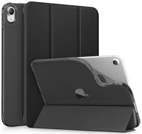 Front. DTTO - Case for iPad (A16) 11th Gen 2025 & iPad 10th Gen 2022, Slim Trifold Stand Cover with Auto Wake/Sleep. - Black.