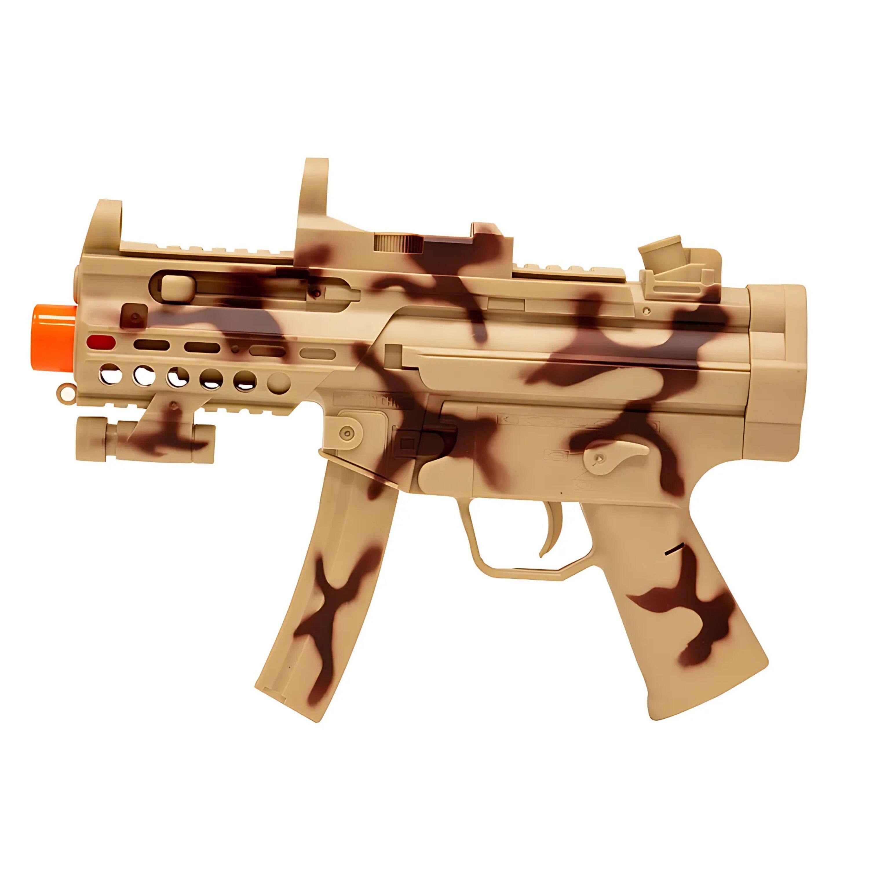 Front. Kitcheniva - Kids Light Up Sound Military Pretend Play Camo Machine Gun Toy Camel - Camel.