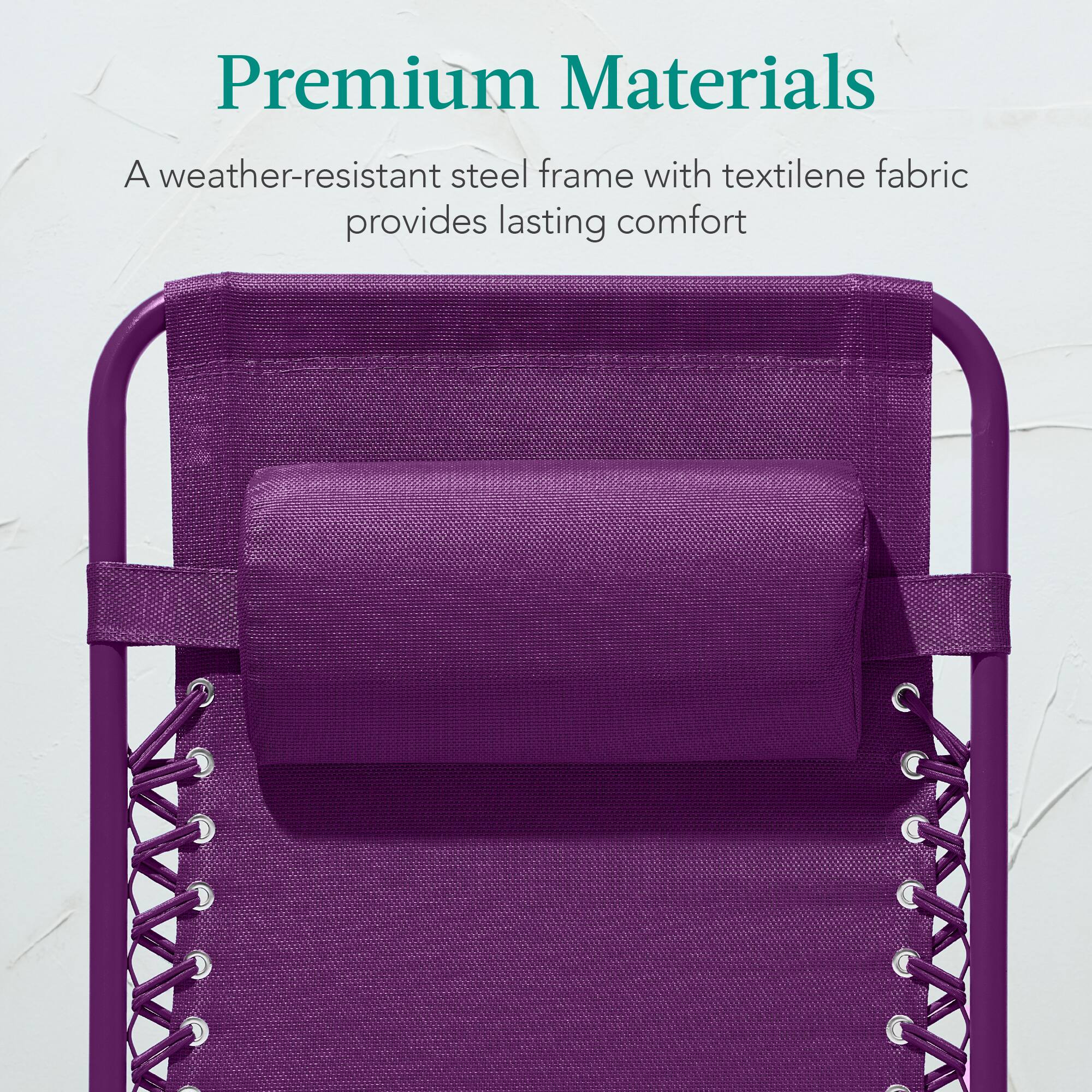 Premium Materials

A weather-resistant steel frame with textilene fabric provides lasting comfort