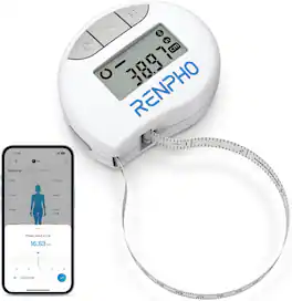 Renpho - Smart Body Measuring Tape, Bluetooth App, 60in, for Weight Loss - White