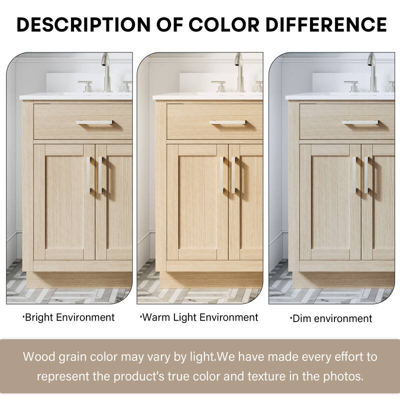 DESCRIPTION OF COLOR DIFFERENCE

Bright Environment Warm Light Environment Dim environment

Wood grain color may vary by light. We have made every effort to represent the product's true color and texture in the photos.