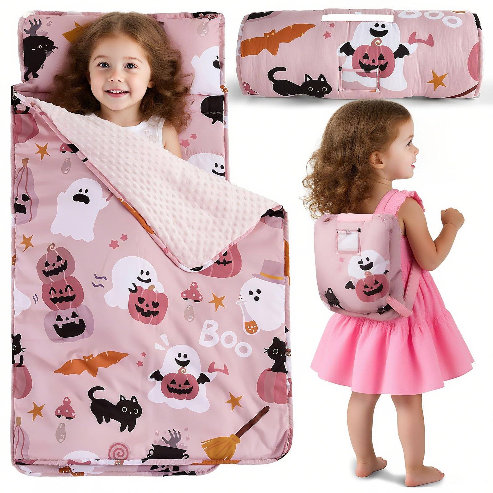 Front. Reds Spade - Nap Mat With Pillow Style Slumber Bags For Travel Camping Storage Methods: Ournap Storage Methods: Ournap - Pink.